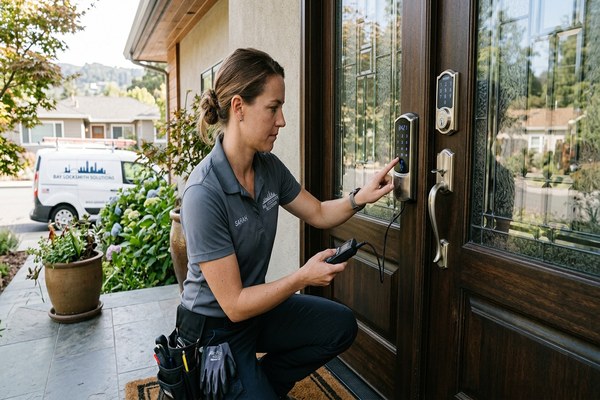 Smart lock installation on Fremont front door